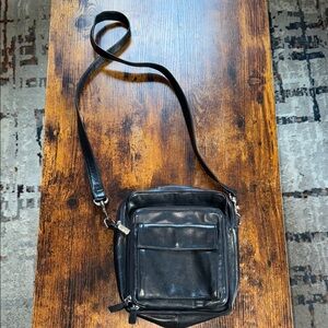 Perlina Black Leather Crossbody Bag Vintage